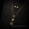 Women Jewelry Set Snowflake Multilayer Necklace
